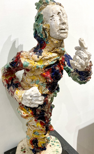 Keramisch en brons  beeldhouwwerk