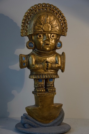 Tumi, offermes van de Inca's. Beeld van keramiek 