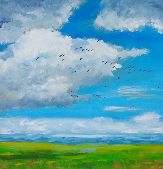 Vogels boven het wad