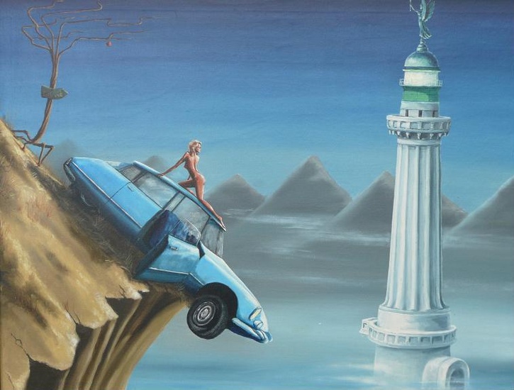 Citroen ds met vuurtoren