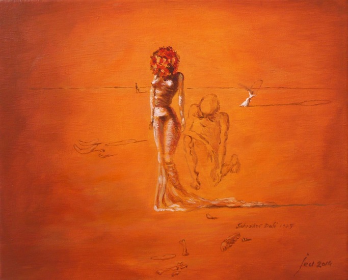 Vrouw met bloemenhoofd