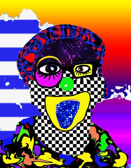 Ron de Waal, selfportrait, colorful