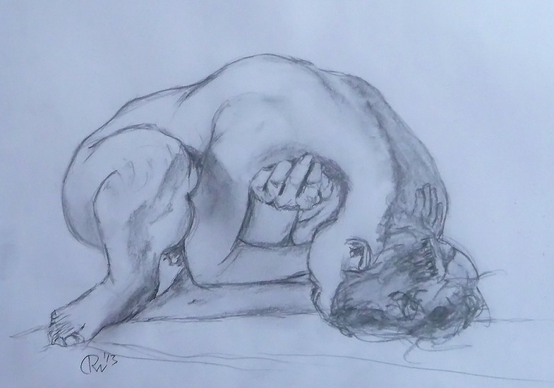 Kneeling woman