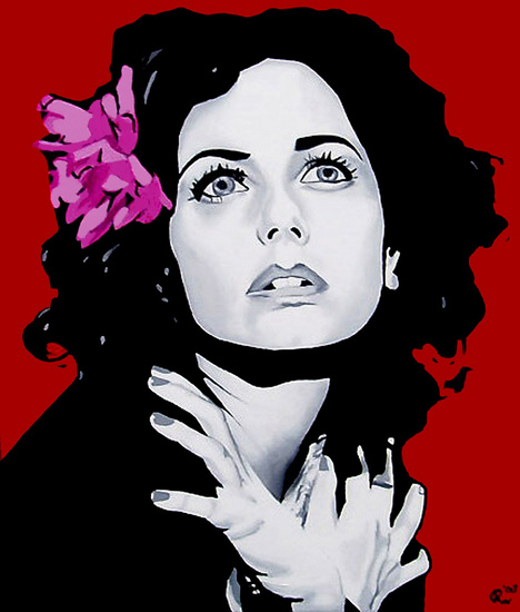 Mia Kirshner with Flower