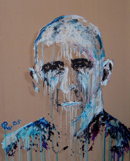 Ron de Waal, selfportrait on a mirror