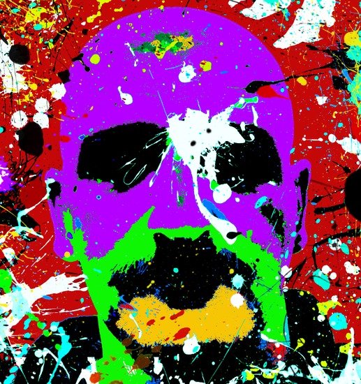 Ron de Waal, selfportrait, splatterd