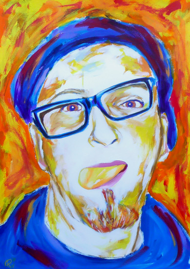 Ron de Waal, selfportrait with tongue