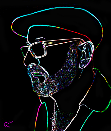 Selfportrait, colored lines