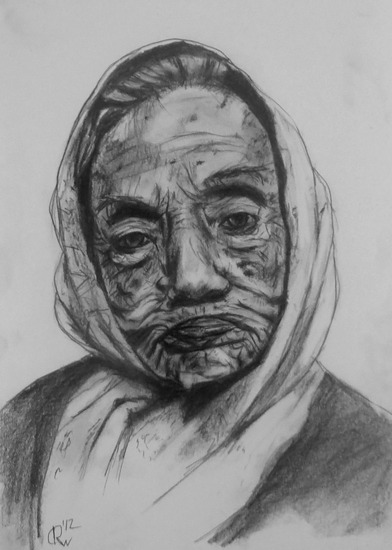 Old woman with headscarf