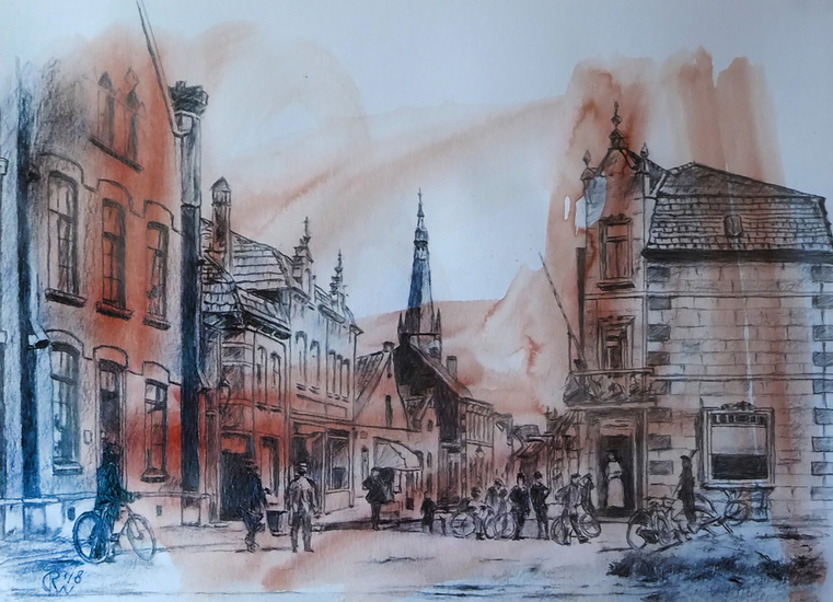 Weert, old center Langstraat 1910