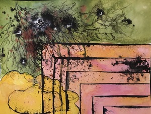 inkt en mixed-media tekeningen