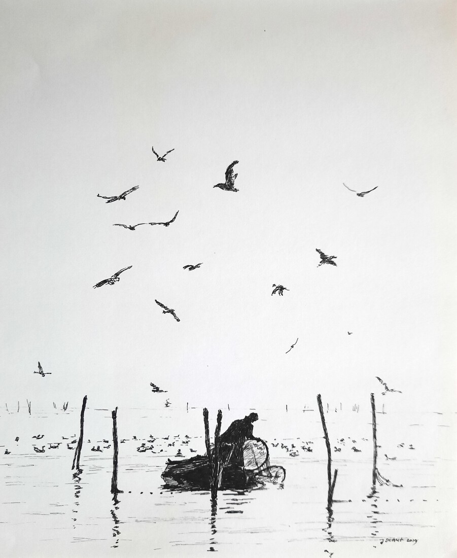 Palingvisser op Markermeer