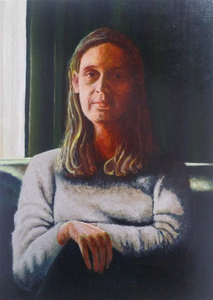 Mensen herken ik aan hun bewegingen en hun expressie. Zij laten door houding en expressie zien wie ze in het contact met mij willen zijn. Ik probeer in mijn portretten deze kenmerkende houding en expressie vast te leggen. Een verlegen glimlach, een vorsende blik... Ik schilder de mensen zoals ik hen herken.