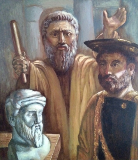 Plato, Aristoteles en Pythagoras