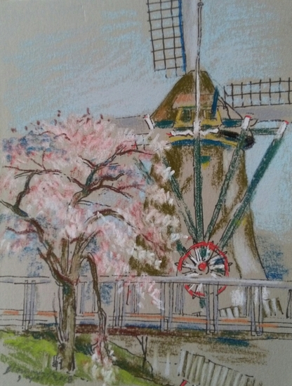 Laakmolen met Japanse kers