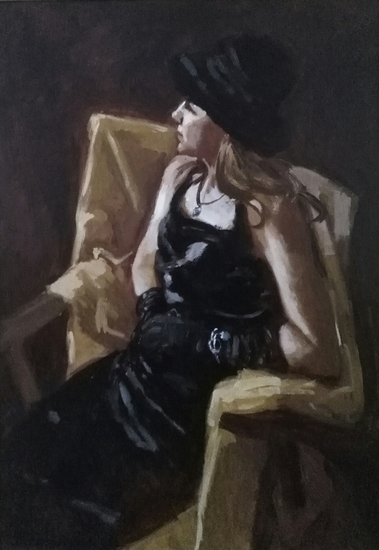 Vrouw in het zwart gekleed