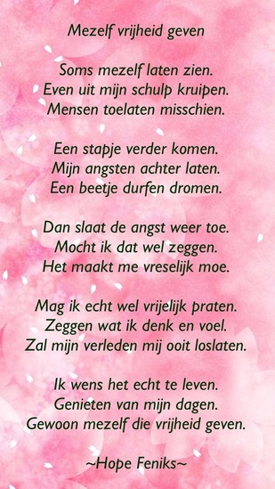 Mezelf vrijheid geven