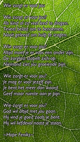 Wie zorgt er voor jou