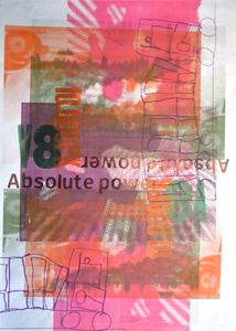 Composities van verschillend zelf gemaakt beeldmateriaal dmv herhaling, ritme en kleur. Elke afdruk is uniek.