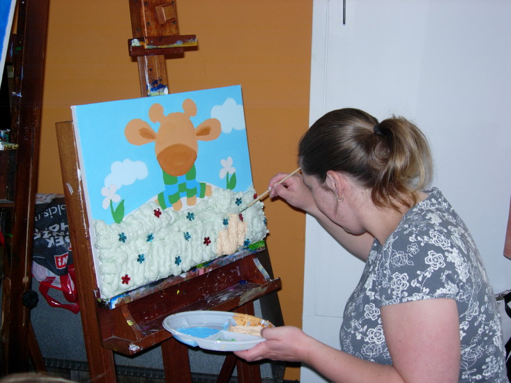 Kinderschilderij met giraf