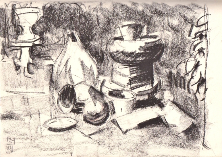 Bloempotten in de tuin