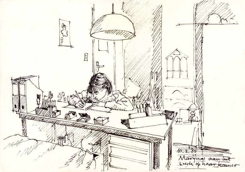 Marijna aan het werk