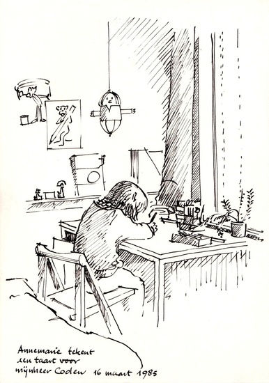 Annemarie aan het werk