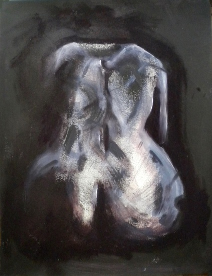 Vrouw tegen zwarte achtergrond (1)