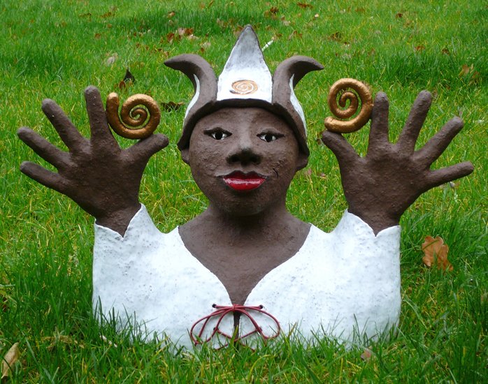 Gouden krullen jongleur