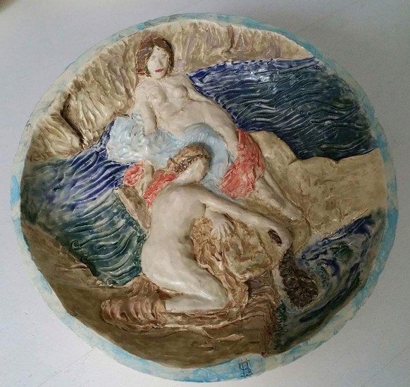 Bord-nimfen brengen offer aan Poseidon