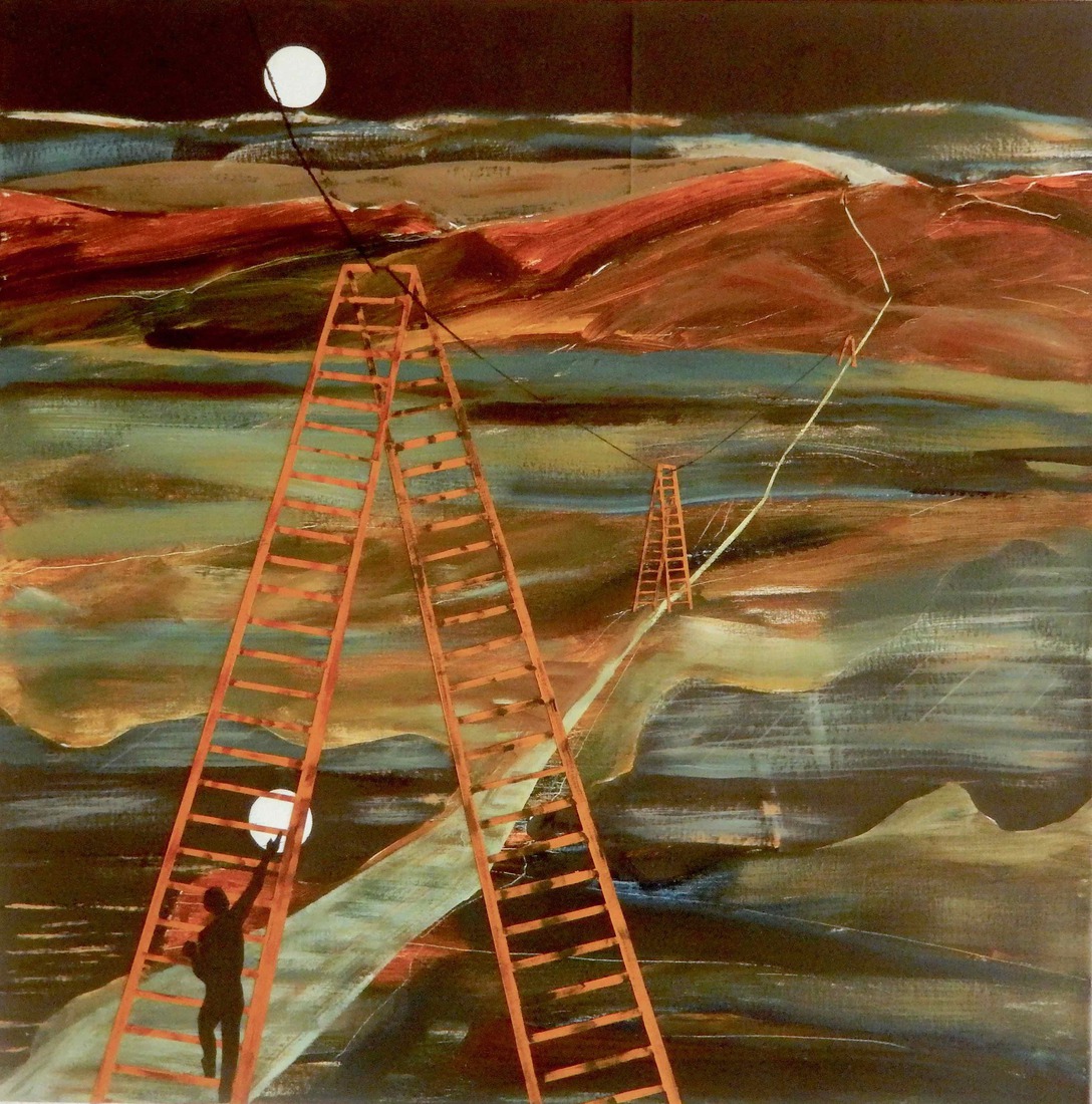 dubbele maan in verte