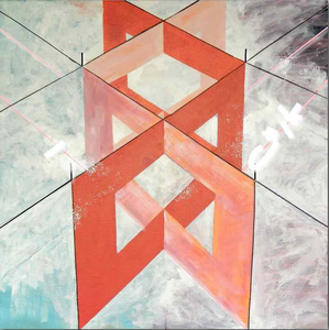 Platte schilderijen in acryl van ruimtelijke objecten die je de ruimte geven