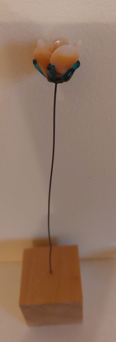 zalmkleur roosje glas