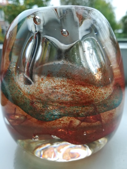 Rood blauw bellenvaasje