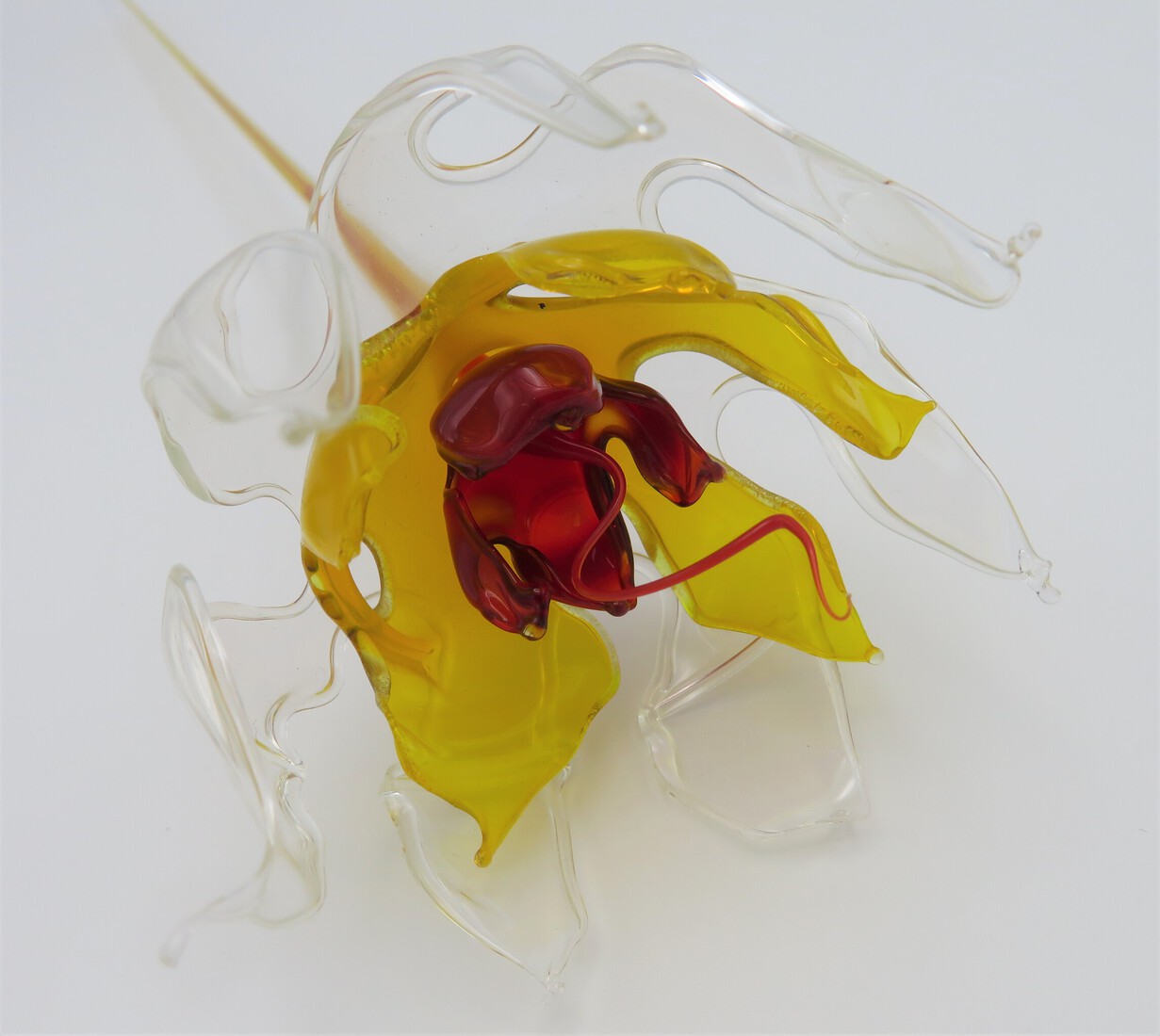 glas geblazen gele bloem