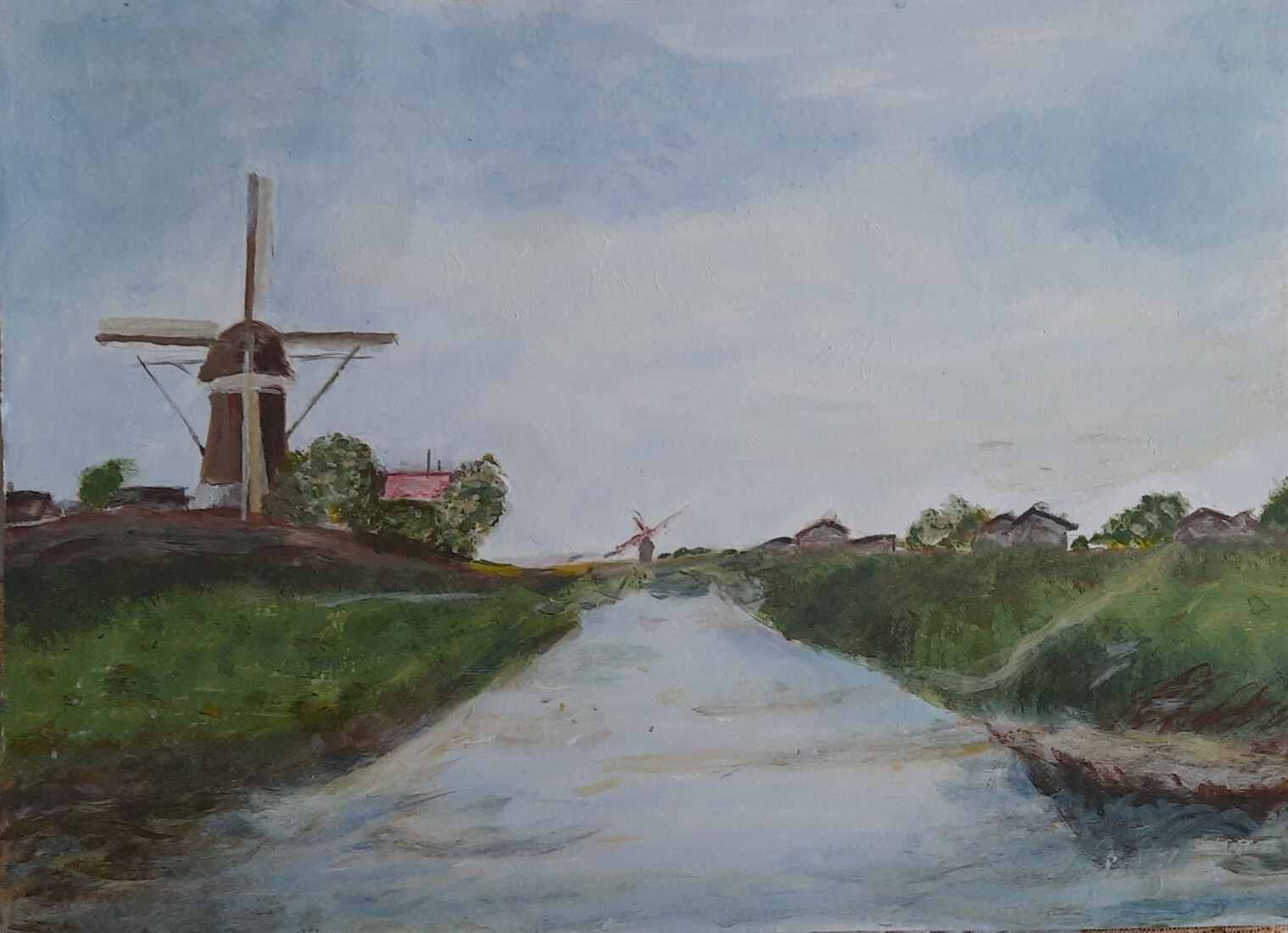 landschap met molen