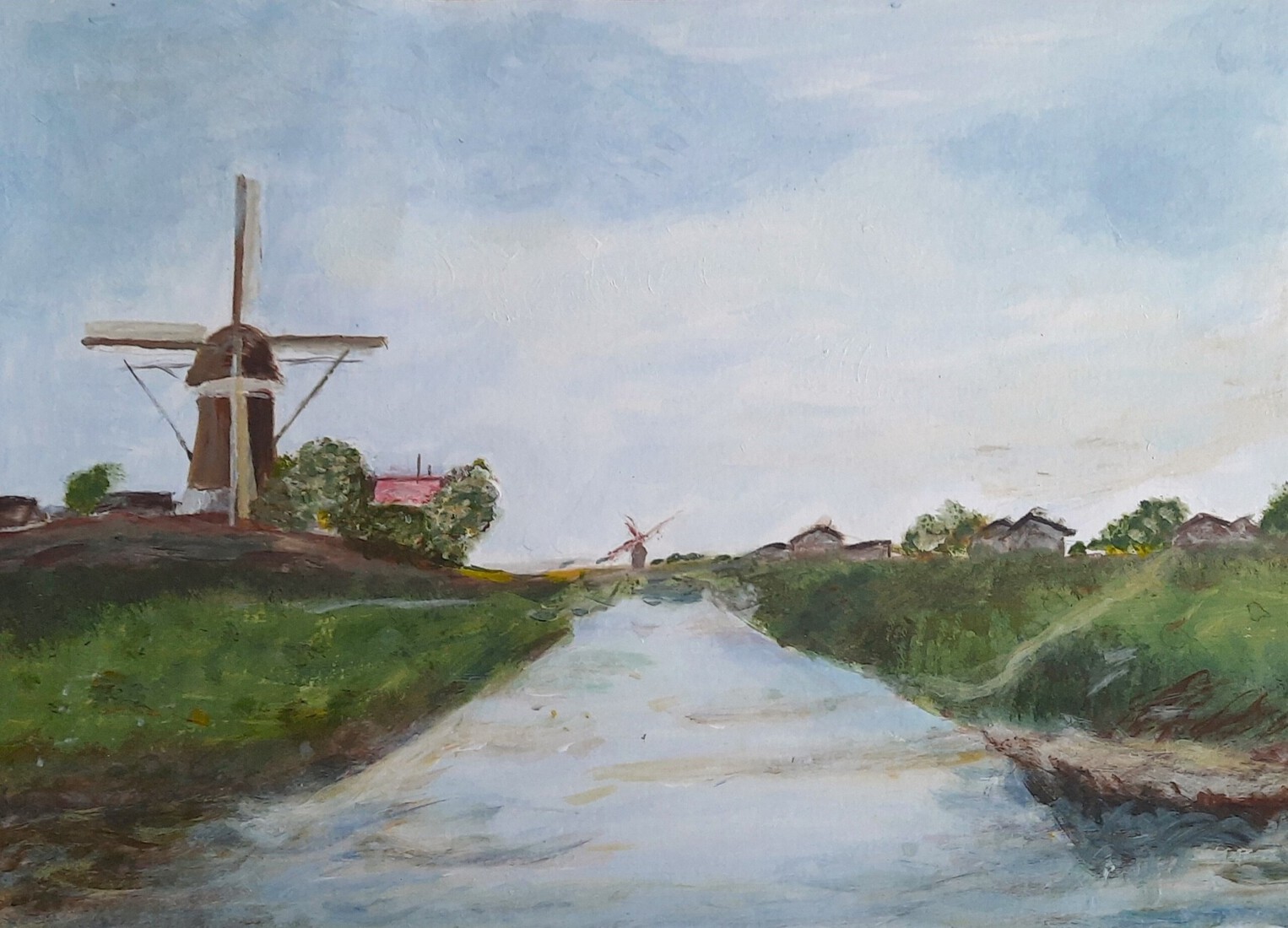 landschap met molen