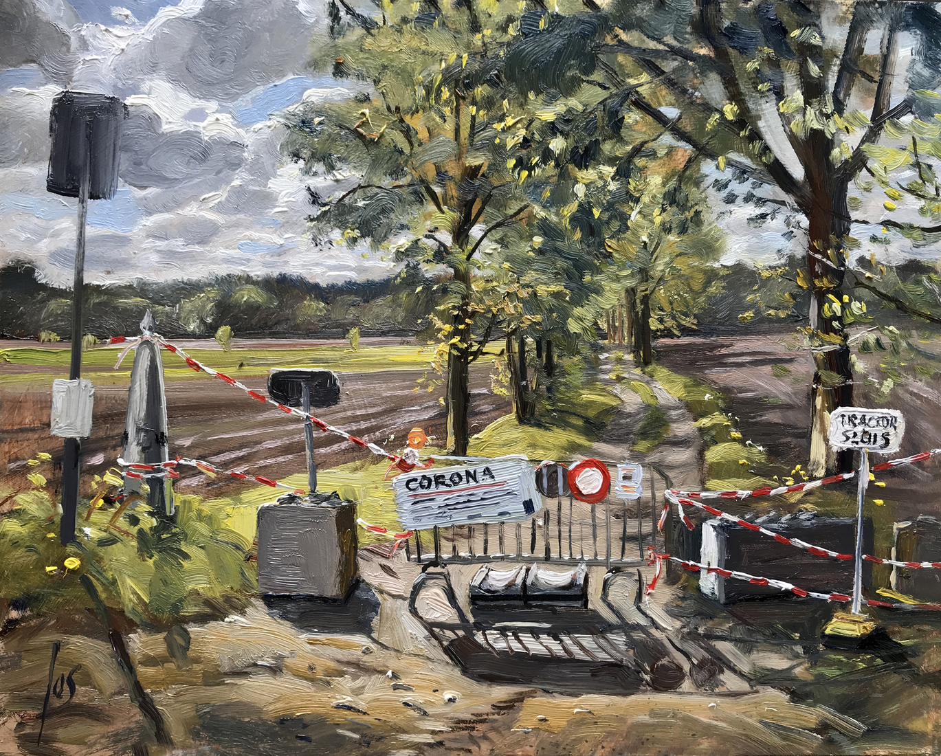 afgesloten grensovergang vanwege corona