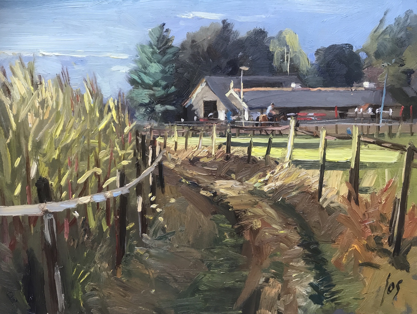 het eindstraatje in Roosendaal in olieverf