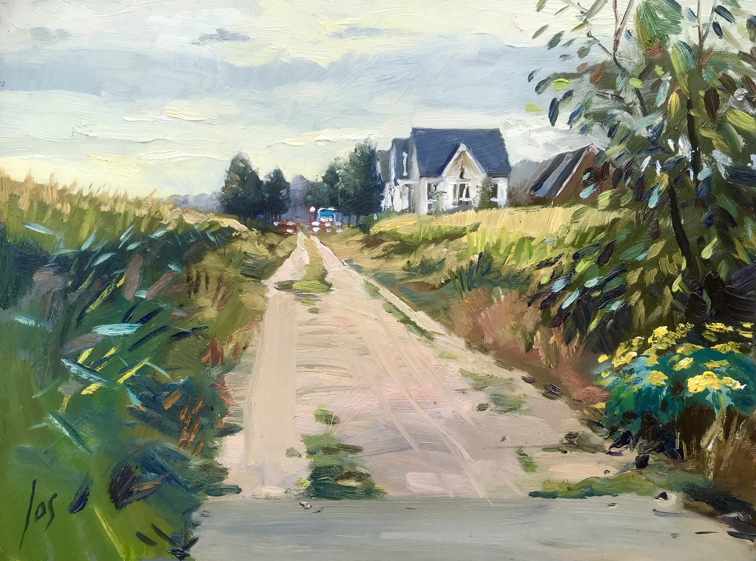 Laagveld te Roosendaal in olieverf