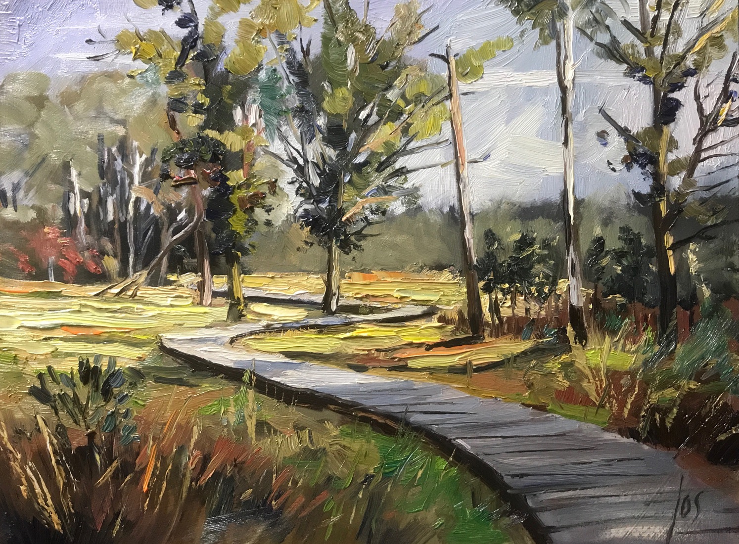 Rozenven in olieverf