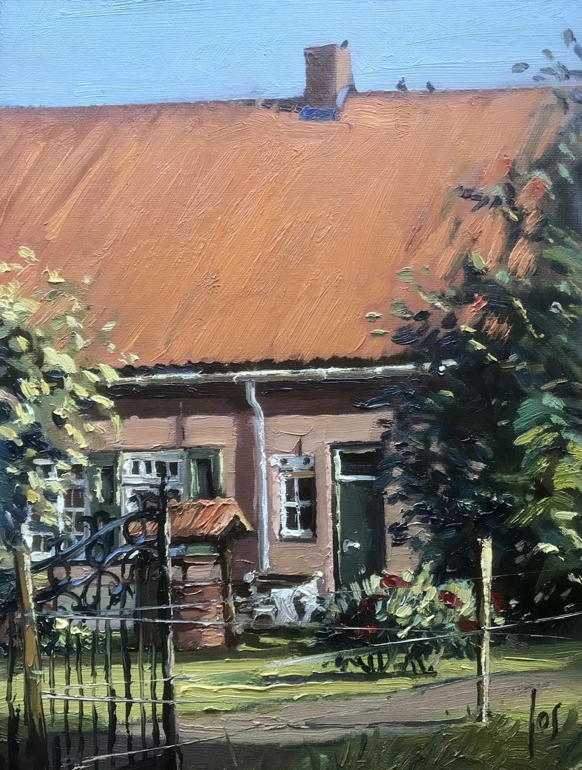 boerderij in avondlicht Heijbeeksestraat Nispen