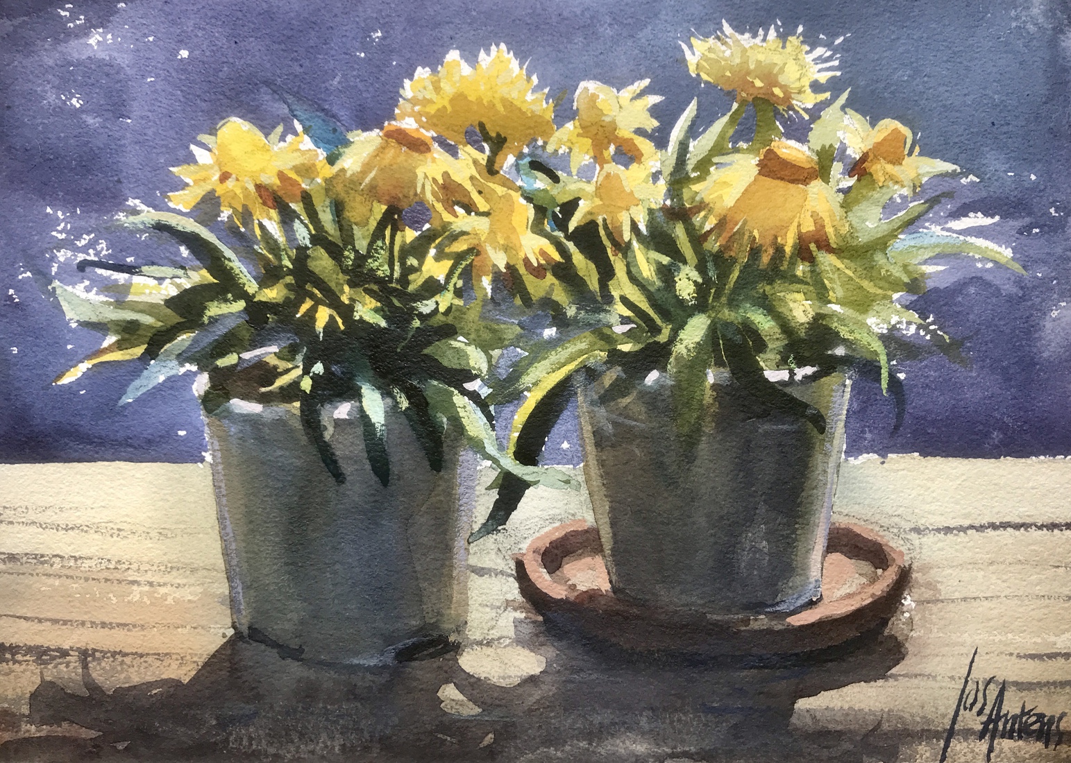 aquarel gele bloemen