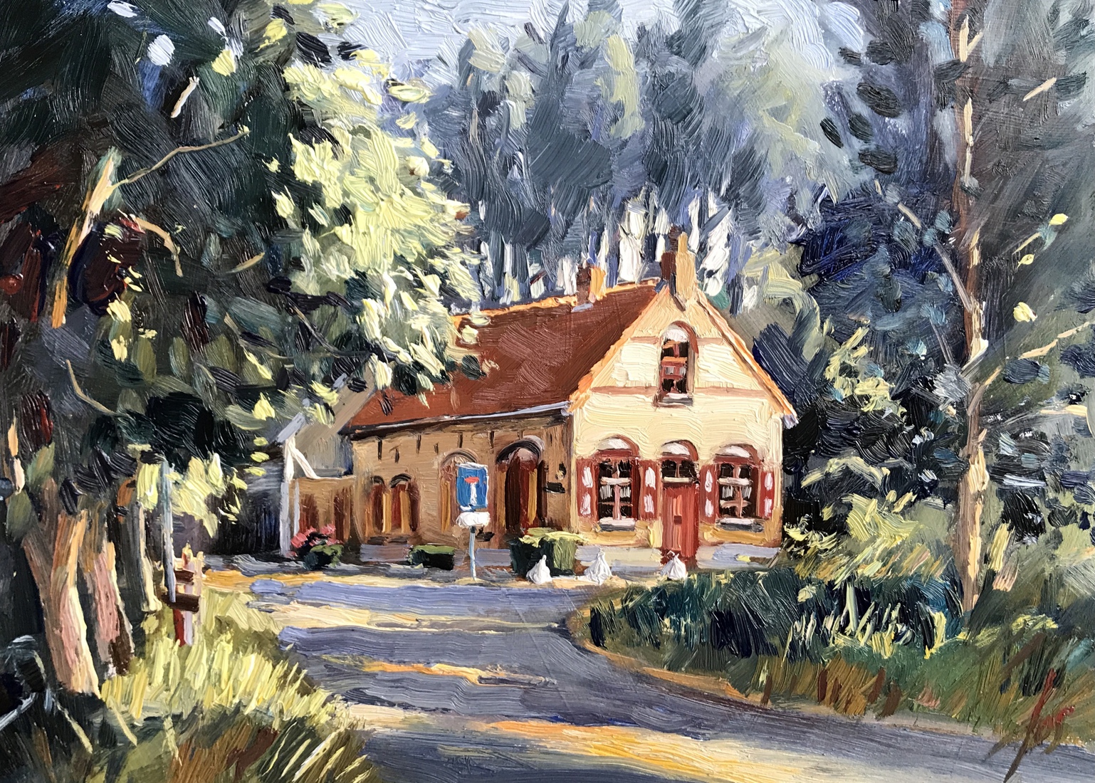 avondzon aan de Gastelse Dijk