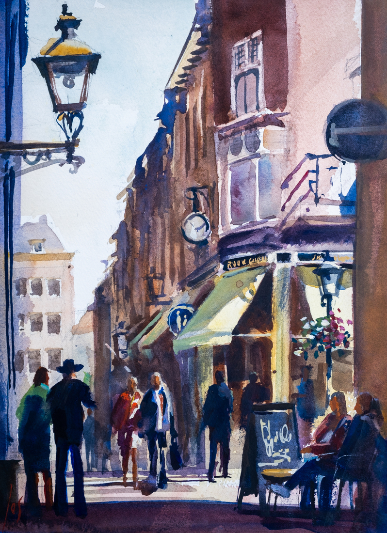 aquarel Leiden