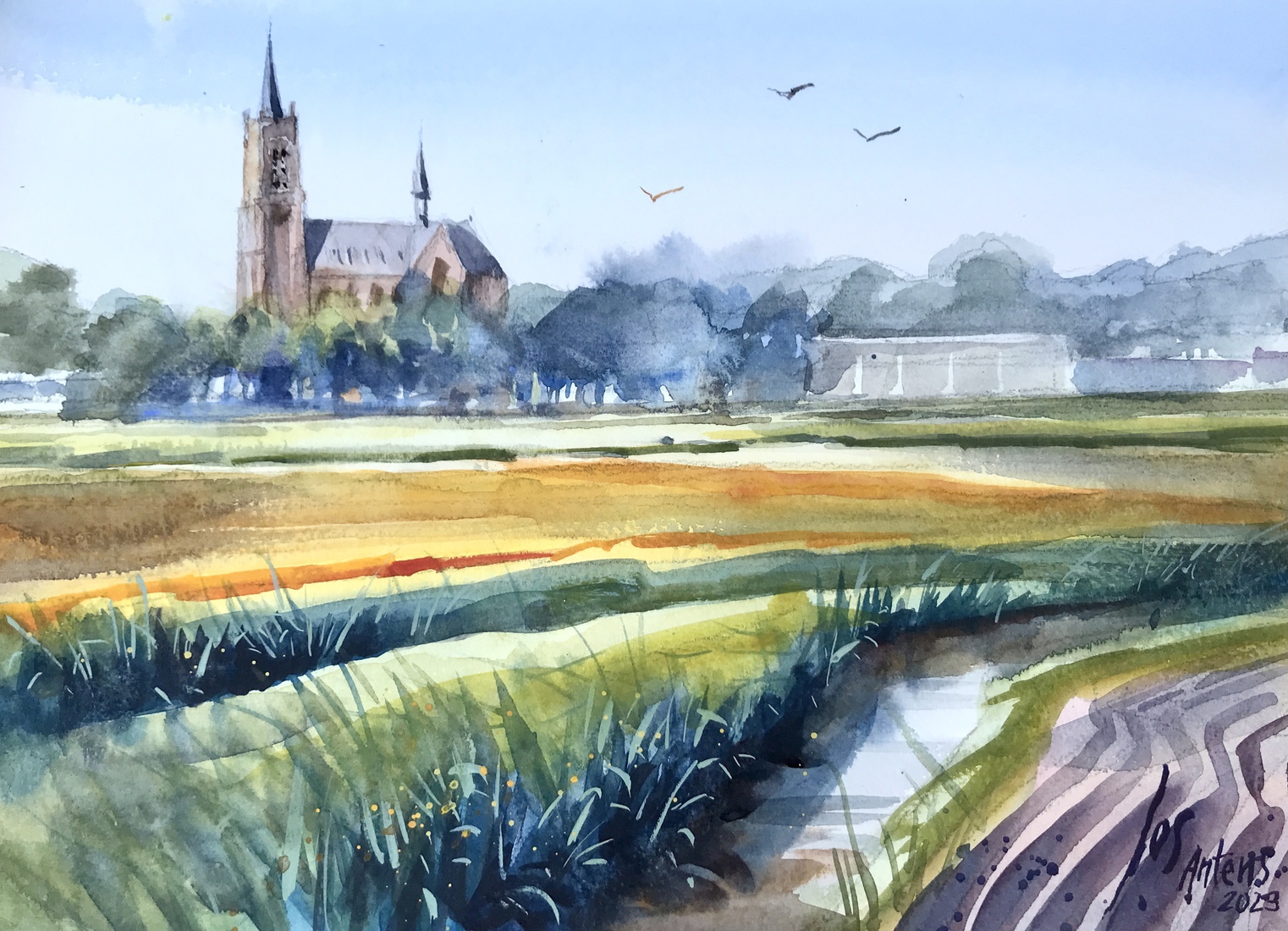 en plein air aan de Gastelse Dijk