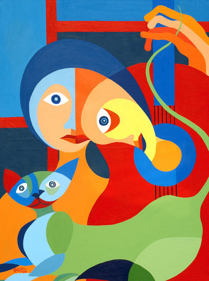 Twee vrouwen met gitaar