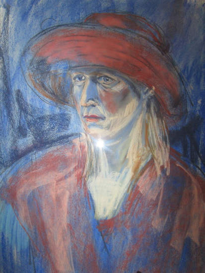 Woman with red hat