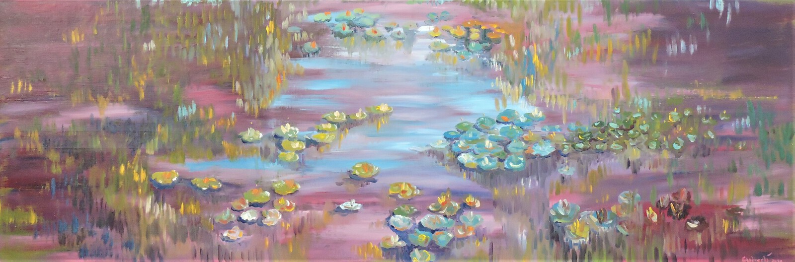 waterlelies avond rood 