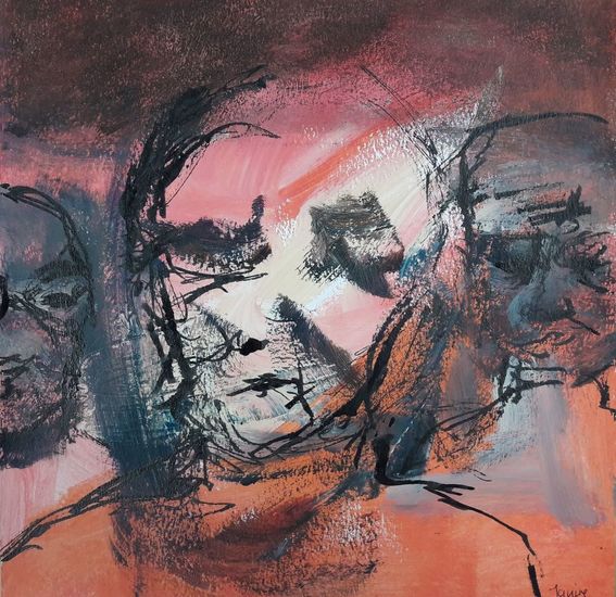 18-6   3 gezichten waarvan 1 op voorgrond